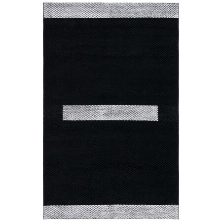Safavieh 5 x 8 ft. Natural Flat Weave Rectangle Area Rug Black & Ivory NAT324Z-5